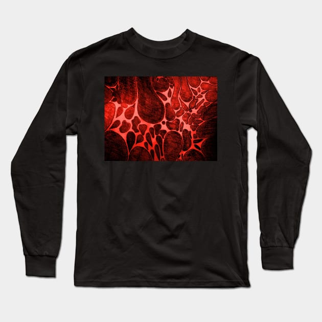 BURNT ORANGE NEON  WORLD WIDE WEB Long Sleeve T-Shirt by neilstuartcoffey